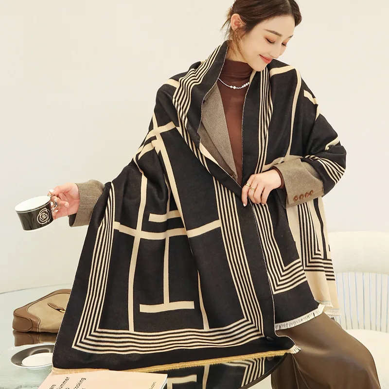 Новинка 2021 кашемировый шарф женский теплый из пашмины женские Роскошные зимние