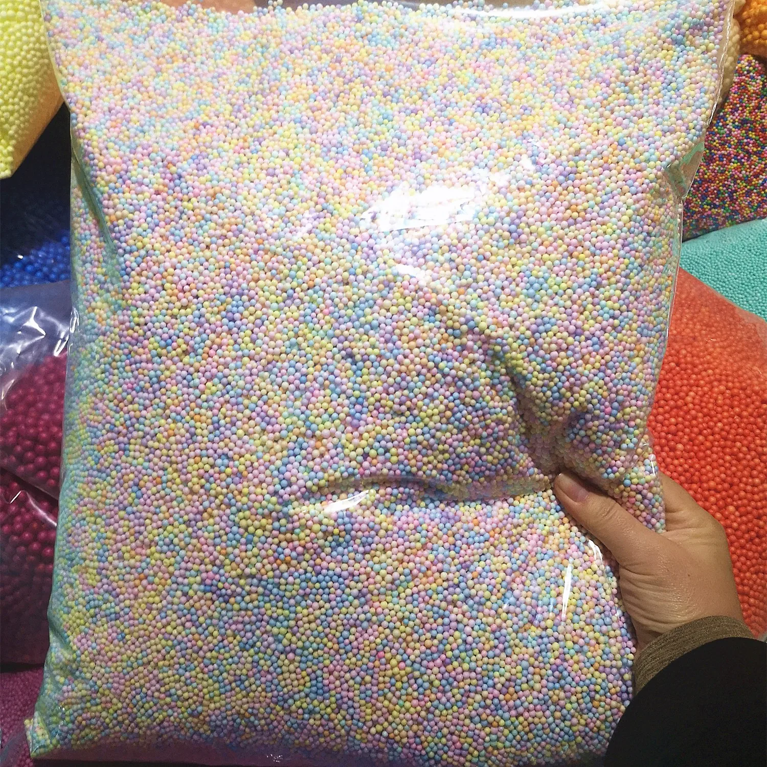 250g/Bag Macarons Pastel Mini Foam Beads Colorful Polystyrene Balls Styrofoam Filler Crafts