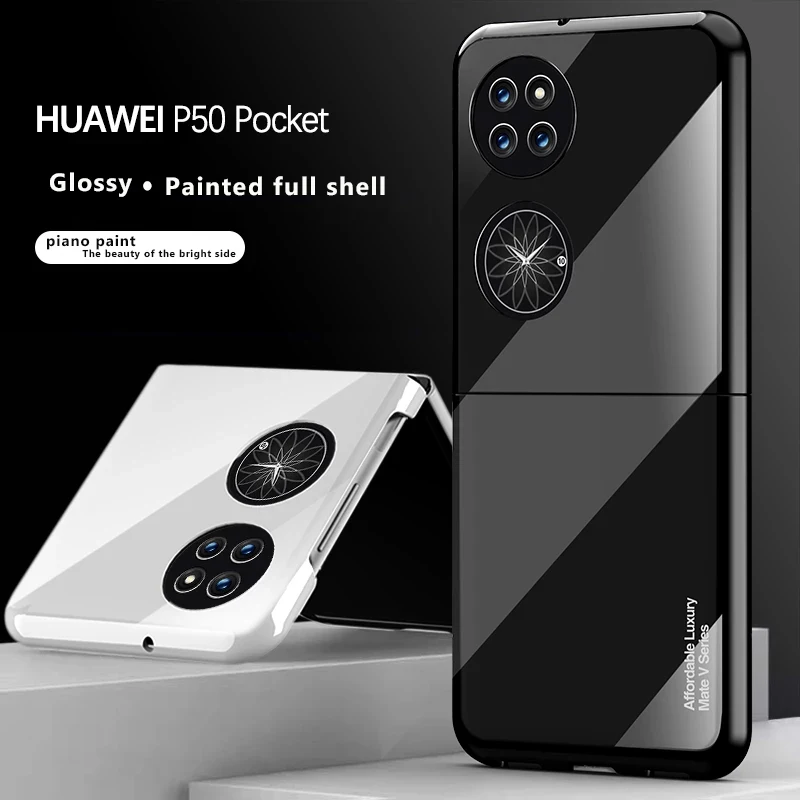 for Huawei P50 Pocket Case Glossy Paint UV Hard Back Phone Cover  for Huawei P50Pocket P50 Luxury Anti-drop for Huawei P50 Cases