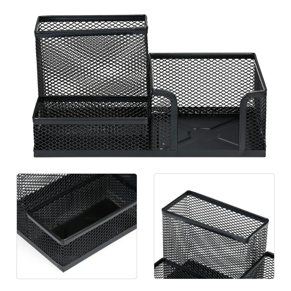 Держатель для ручек 3 отделения органайзер стола металлическая сетка офисный