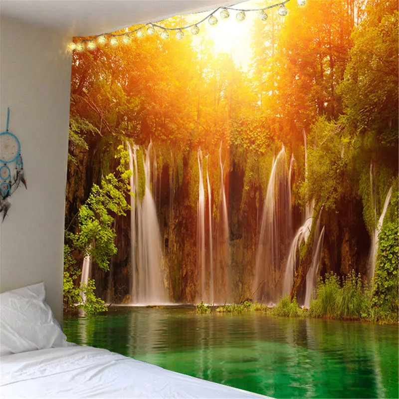 Fuwatacchi натуральный морской живописный фото настенный гобелен полиэфира