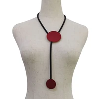 ydydbz handmade red round button pendants necklace women gothic black leather rope choker chain costume jewelry festival gift