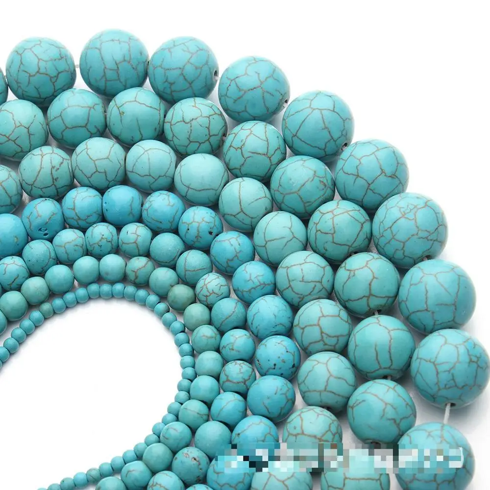 Бирюзовый браслет полуфабрикаты натуральный бисер Круглый сделай сам