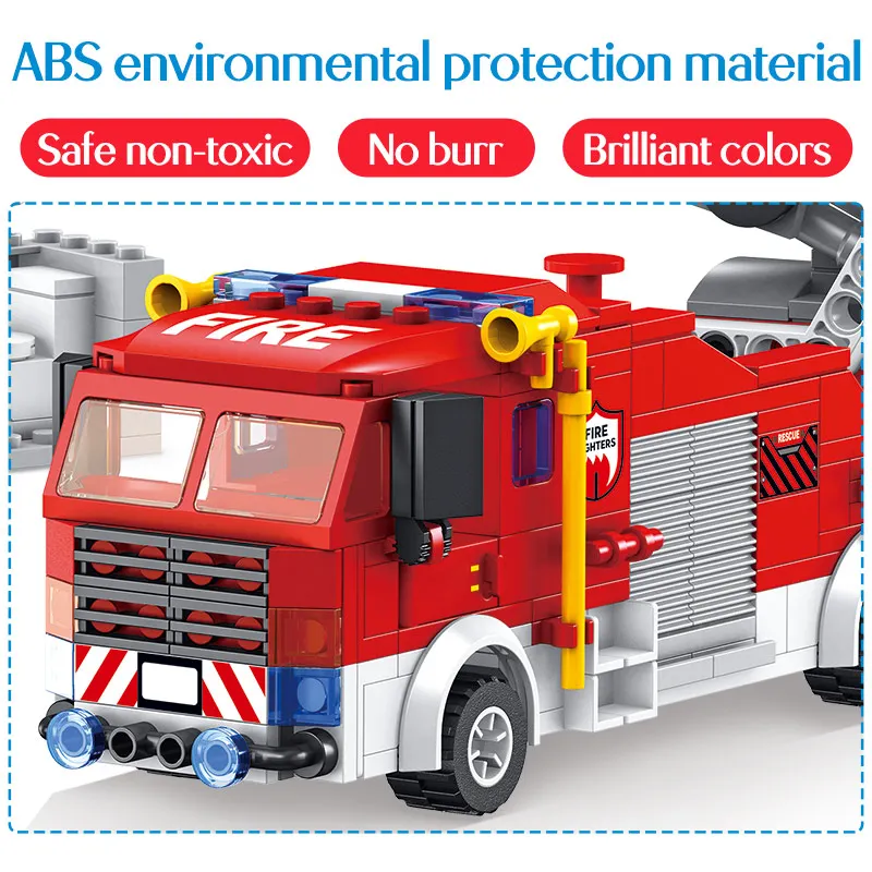 640 шт. Детский конструктор пожарная машина | Игрушки и хобби