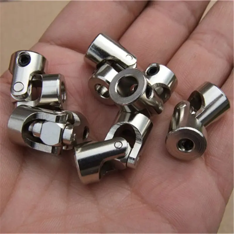 

2PCS RC Motor Shaft Coupling Universal Joint Connector Silver for Boat Car