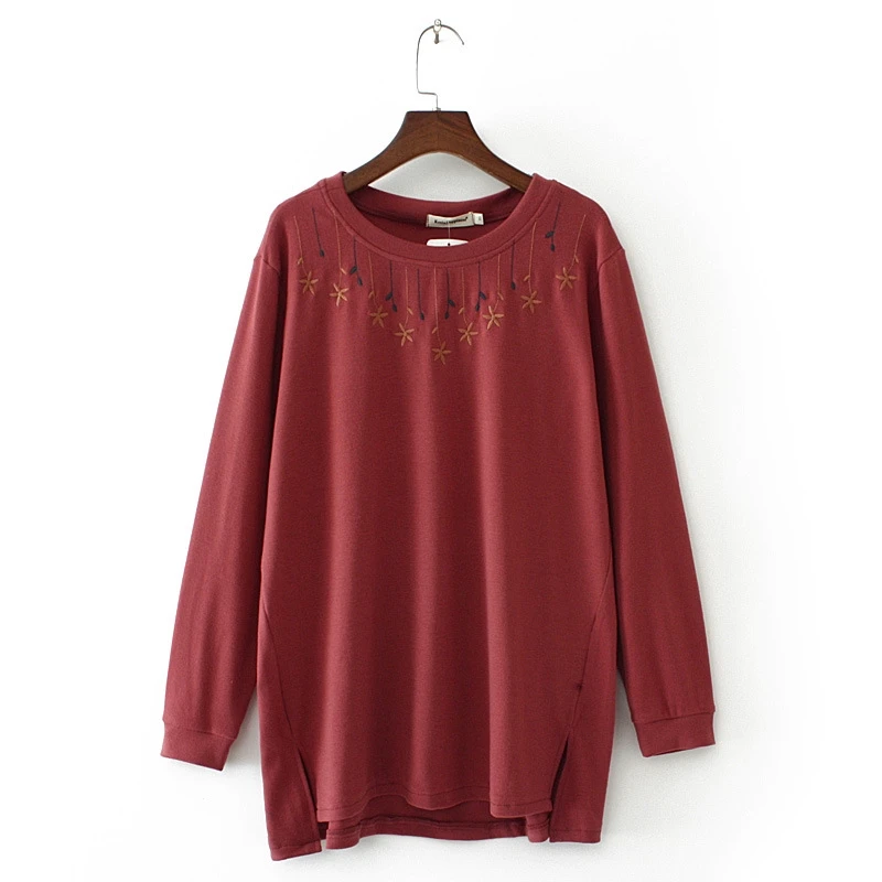 

Большие размеры, женские повседневные топы с длинными рукавами, рубашки с цветочной вышивкой, толстовки, женские толстовки