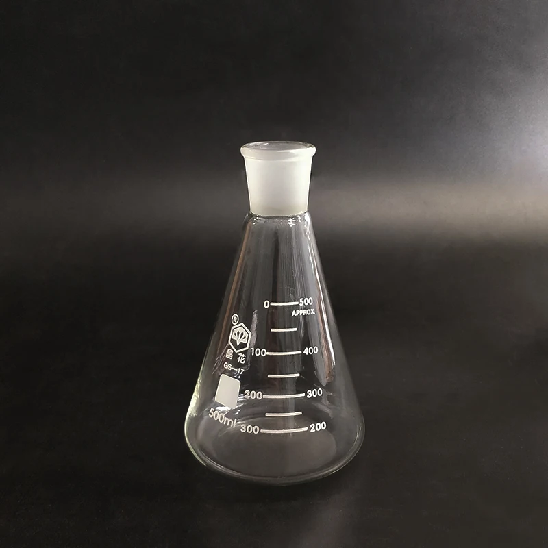 Conical flask with standard ground-in mouth,Capacity 500ml,joint 29/32,Erlenmeyer flask with standard ground mouth