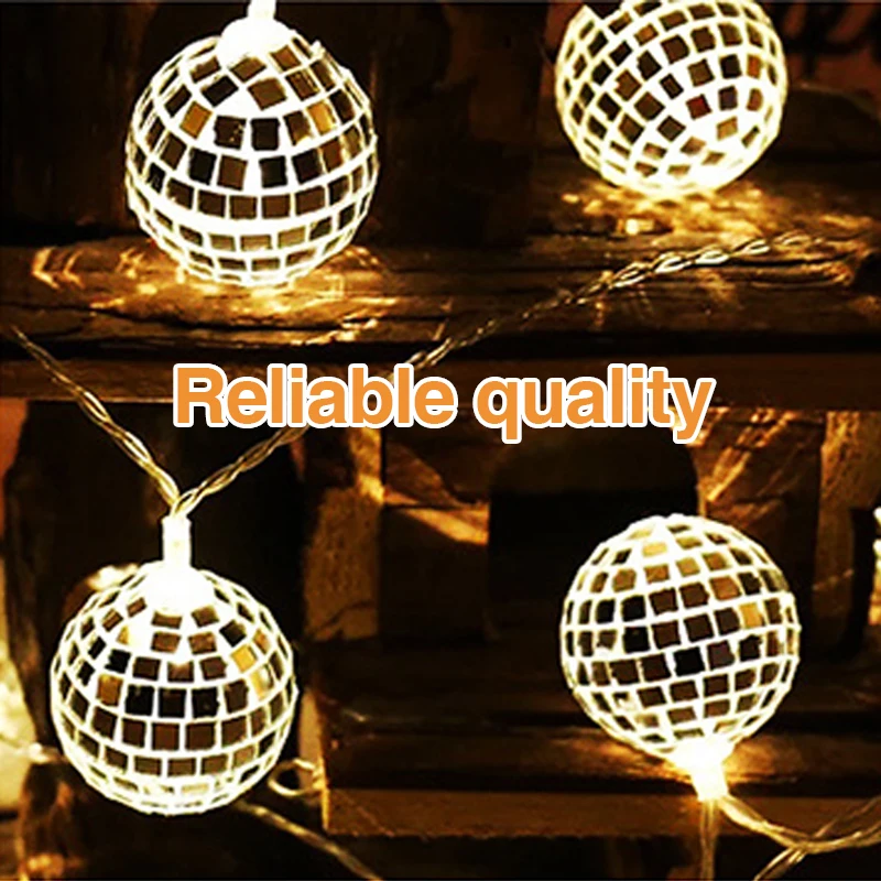 Светодиодная гирлянда зеркальный шар диаметр 4 см украшение для бальной комнаты