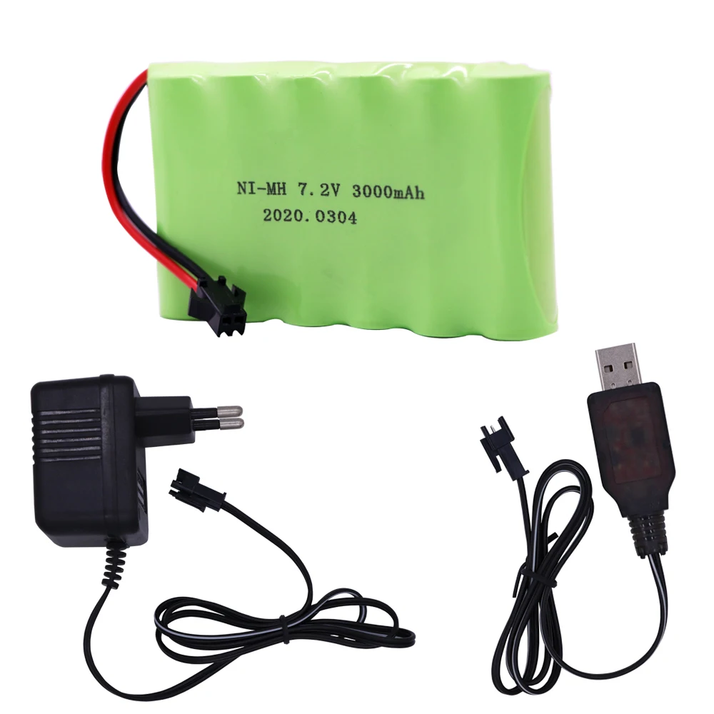 Аккумуляторная батарея NIMH 7 2 v 3000mah AA С USB зарядным устройством для Rc игрушки