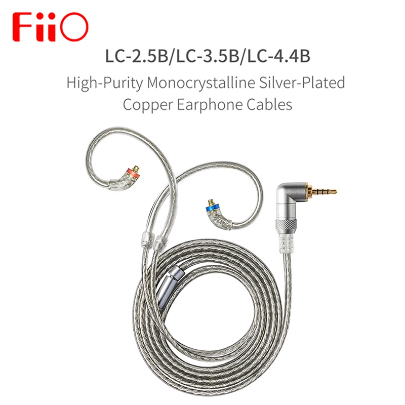 FIIO LC-2.5B LC-3.5B LC-4.4B MMCX Earphone Replacement cable 4 Strands of High-Purity Silver-Planted OCC Cable 1.2m