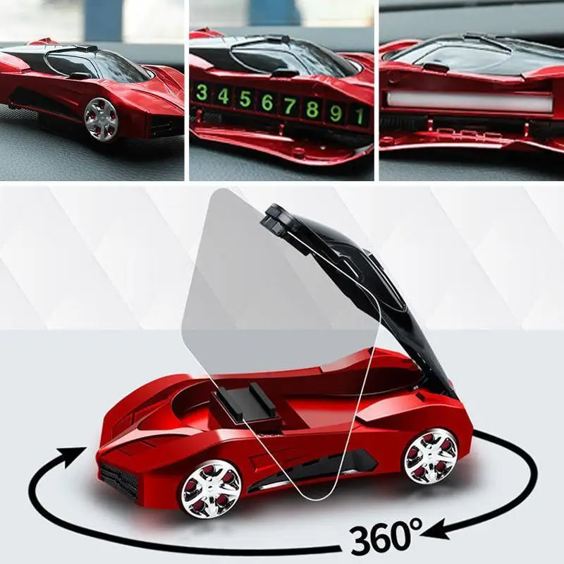 

Car Model Bracket Multifunctional Phone Number Card Board License Rack Parking Card Stop Sign Auto Accessories