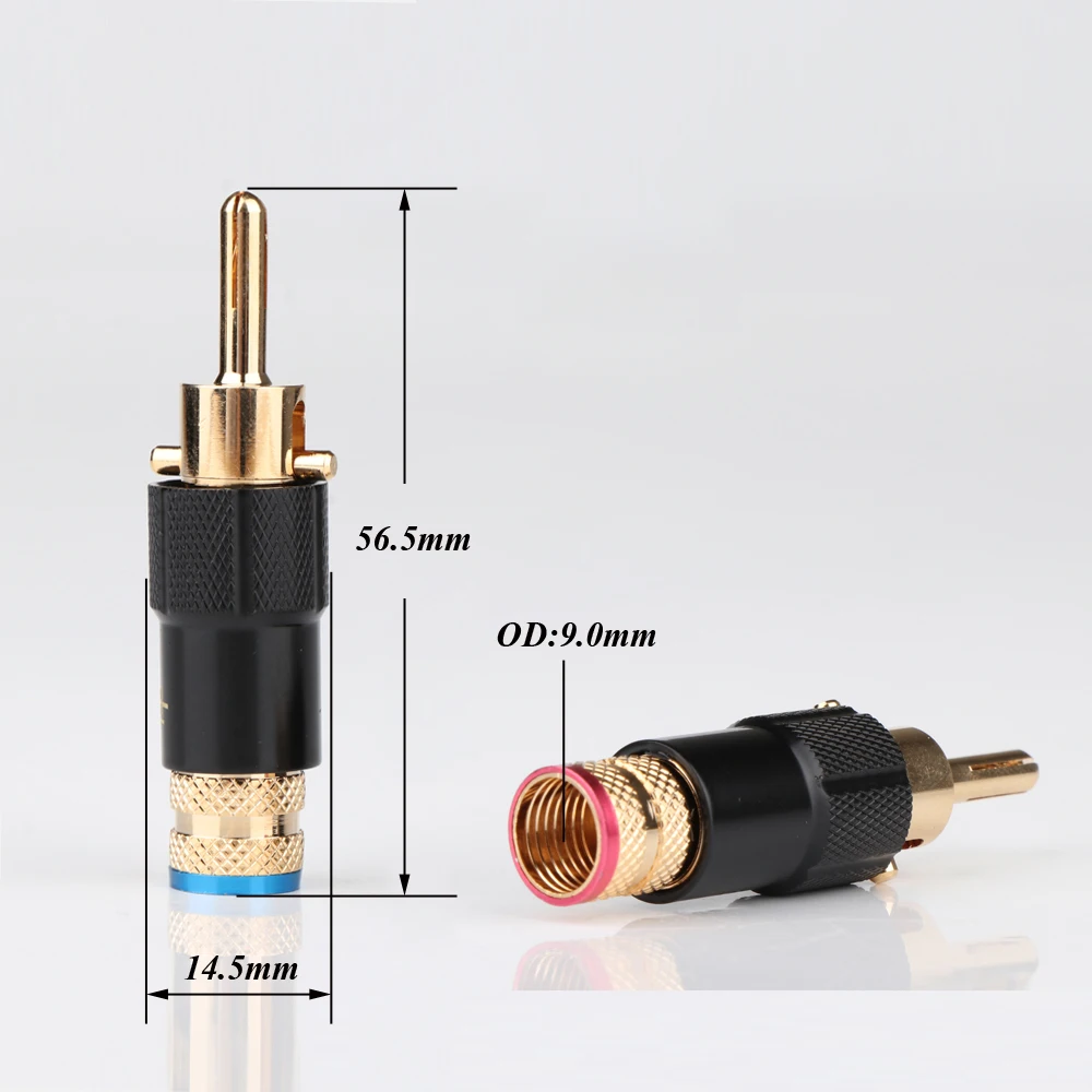 

4pcs Hifi Audio Speaker Cable Connectors lock Banana plug Gold Plated Audio Grade connector plug loudspeaker wire jack