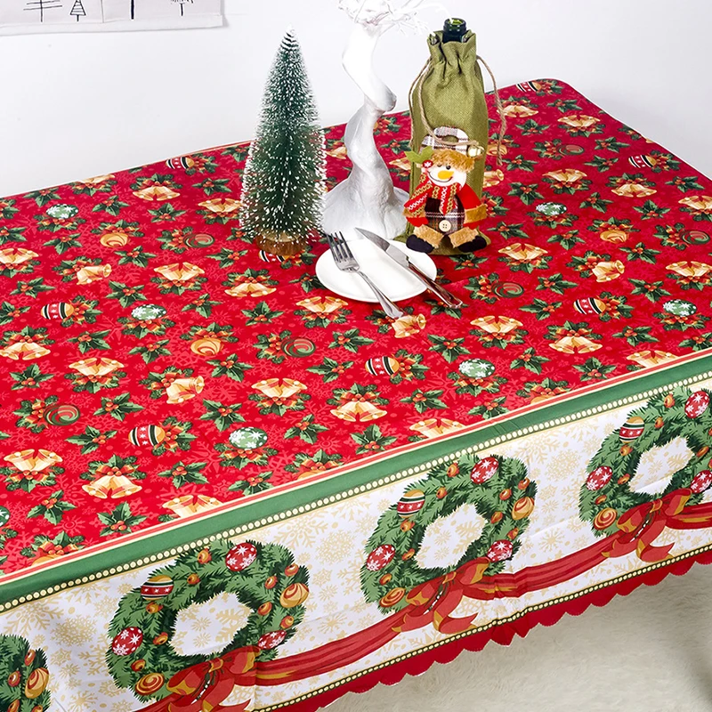 Красная скатерть для стола Рождественская с принтом 150*180 см Свадебный декор