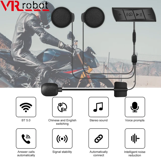 Vr robot motorcycle helmet bluetooth headset fm radio moto waterproof wireless handsfree headphone music speaker auto answer