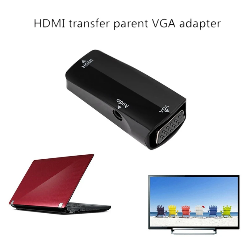 

HDMI Female to VGA Female Converter Adapter 3.5mm Audio for PC TV Projector