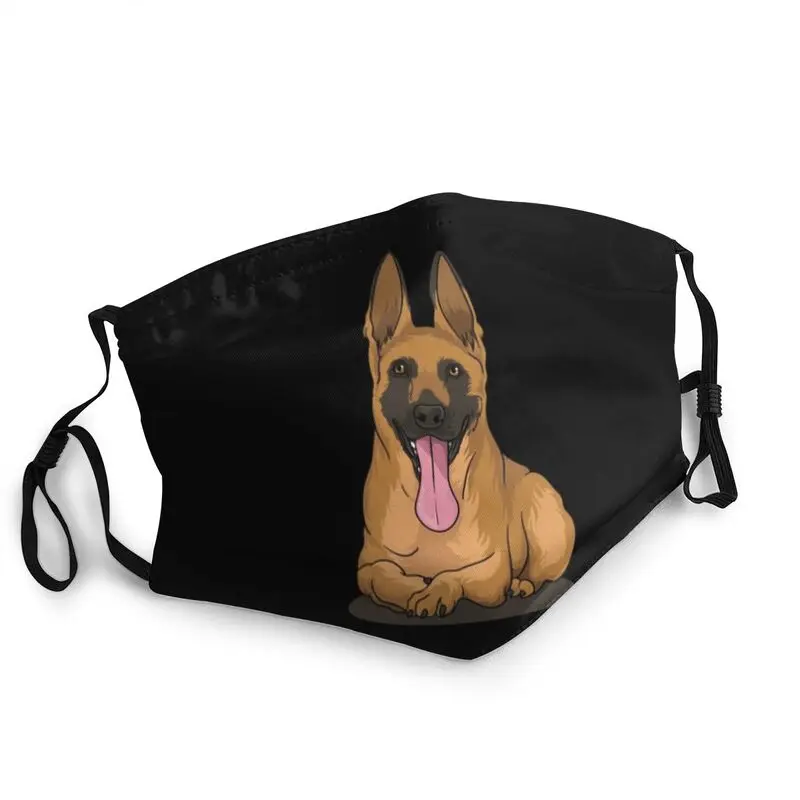 

Belgian Malinois Shepherd Dog Gift Reusable Face Mask Unisex Adult Animal Pet Dustproof Protection Cover Respirator Mouth Muffle