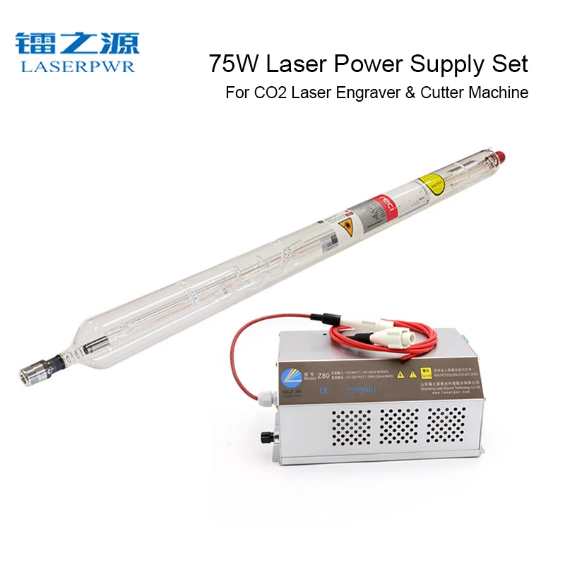 

LASERPWR Z80 CO2 laser power supply+RECI T1 75W glass tube Set 110V 220V universal best match for 50w-80w laser cutter/engraver
