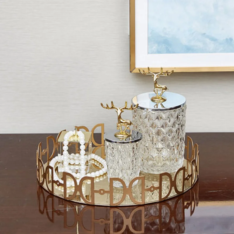 Европейский банка из хрустального стекла золотой чехол с лосем конфеты положить