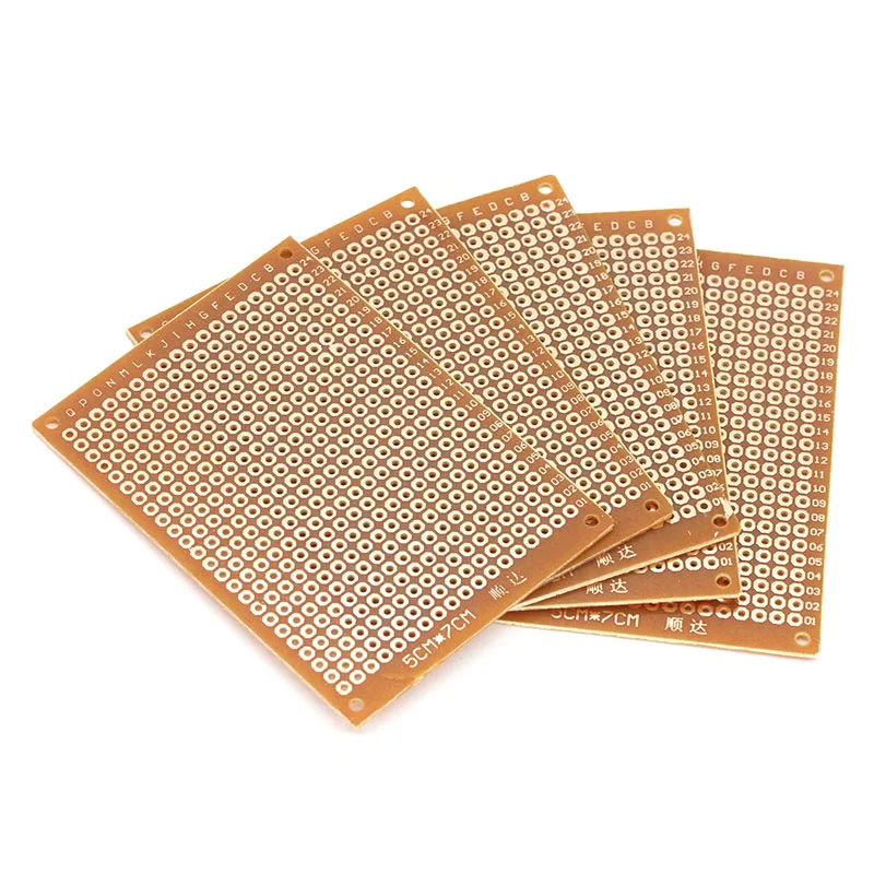 

10Pcs 5*7 PCB 5x7 PCB 5cm 7cm DIY Prototype Paper PCB Universal Board yellow
