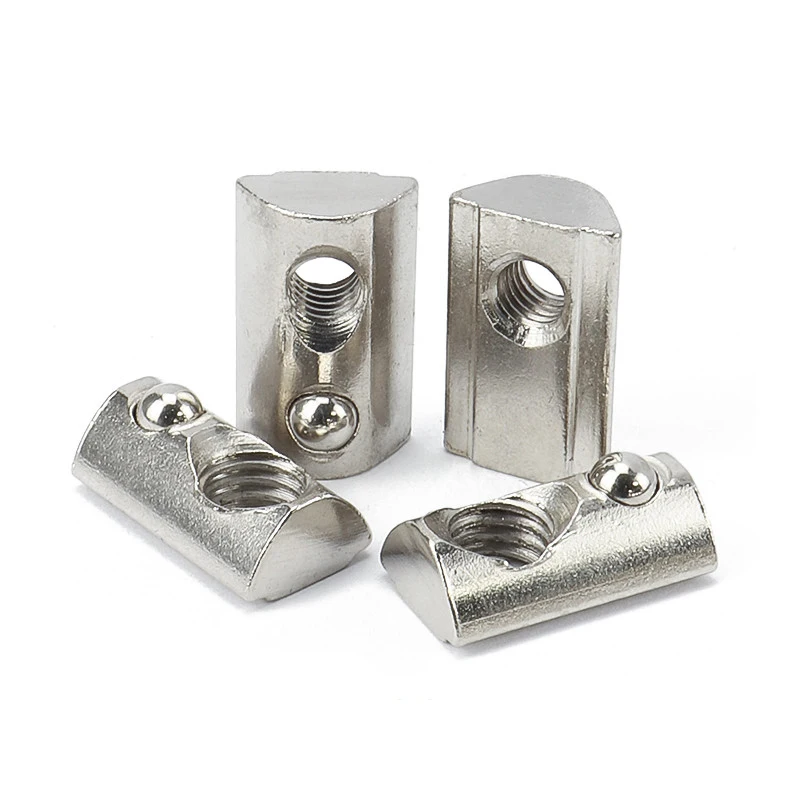 Полукруглая эластичная пружинная гайка шариковая для алюминиевого профиля 4040