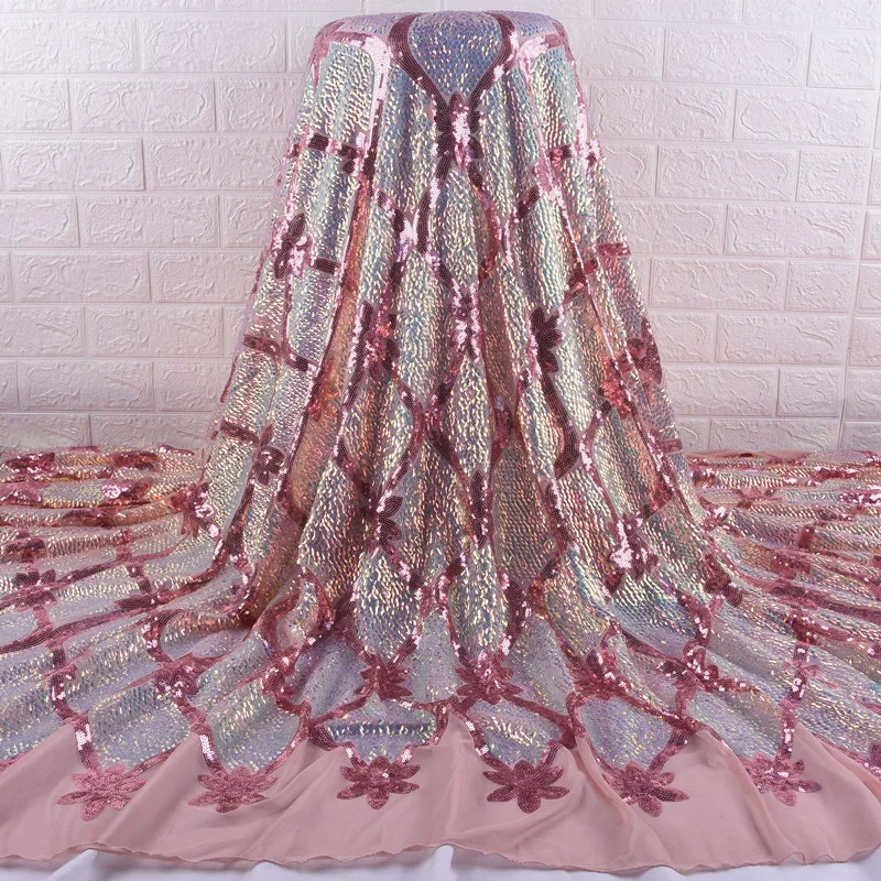Высокое качество пайетки французский Тюль кружевная ткань Африканская мягкая с