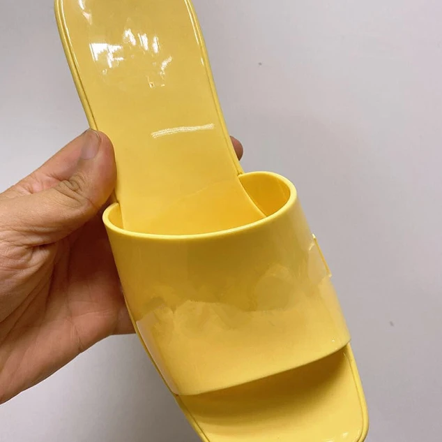 

Ollymurs New Arrival Womens Rubber Slide Sandal Slipper Summer Jelly Shoes Open Toe Beach Thick Block Heel