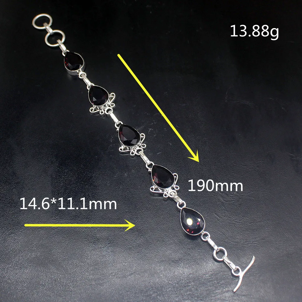

Gemstonefactory Jewelry Big Promotion Single Unique 925 Silver Charming Purple Amethyst Lady Women Links Bracelet 19cm 20213343