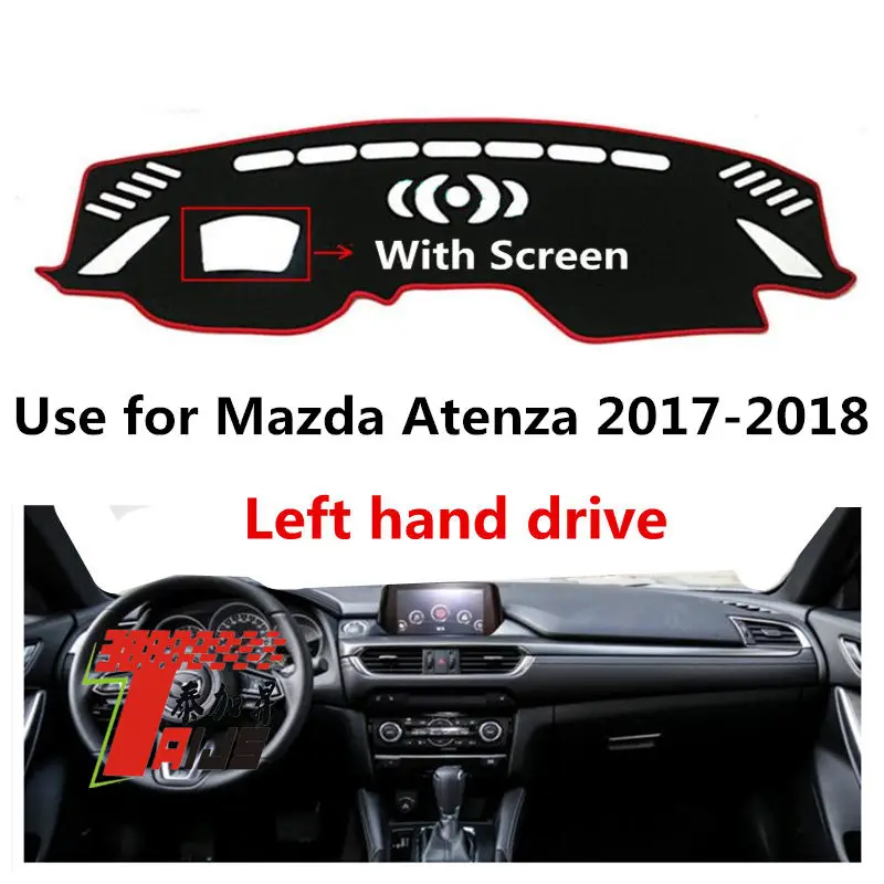

Taijs 3 Colours Left Hand Drive Good Polyester Fibre Car Dashboard Cover Fit Dash Mat for Mazda Atenza 2017 2018 With HUD Sound