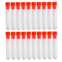 20 pcs non completed plastic test tubes lab test tool with screw cap transparent 12 60mm