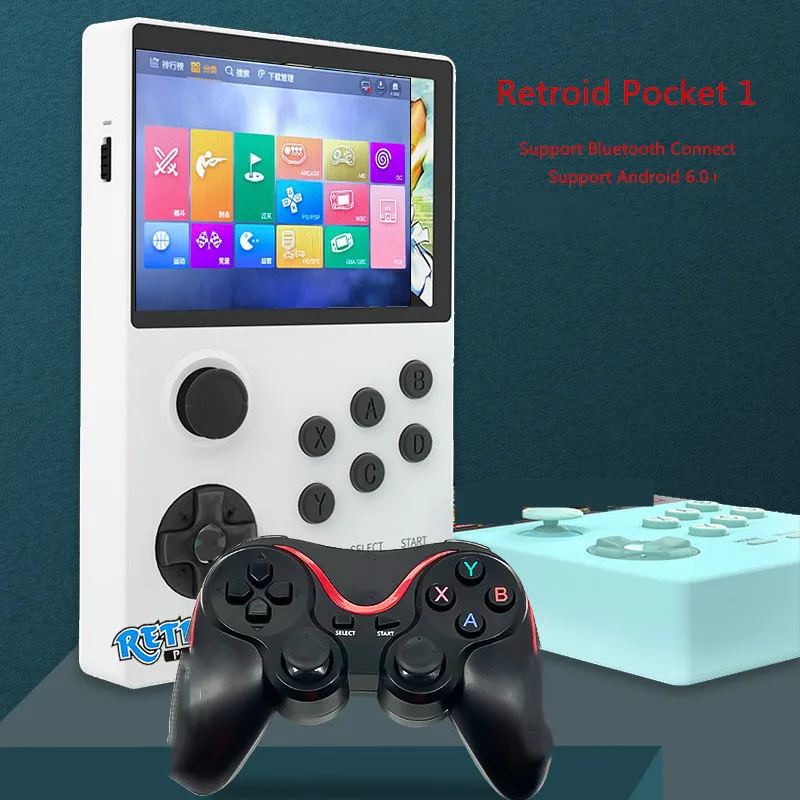 

New Retroid Pocket 1 Retro Game Console Bluetooth 4.0 Support Android 6.0 System Pandora Box Dual System Handheld Game Console