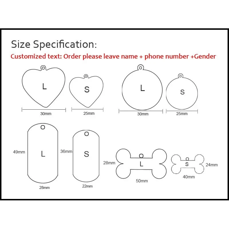 

Personalized Dog Tag Stainless Steel Name Engraved ID Tags For Dog Collar Anti-Lost Pet Nameplate Pendant For Pitbull Labrador