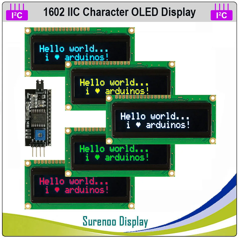 Реальный OLED дисплей IIC/I2C/TWI 1602 162 16*2 ЖК модуль с последовательным символом экран