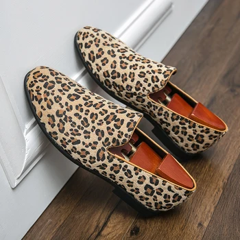 Mens leopard loafers - купить недорого 