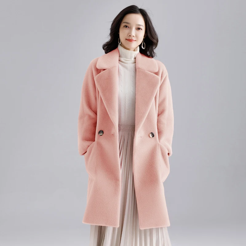 

Faux Fur Coat Women 2019 Women Elegant Turn down Collar Artificial Mink Fur Coat High Quality Thick Warm Woolen Overcoat