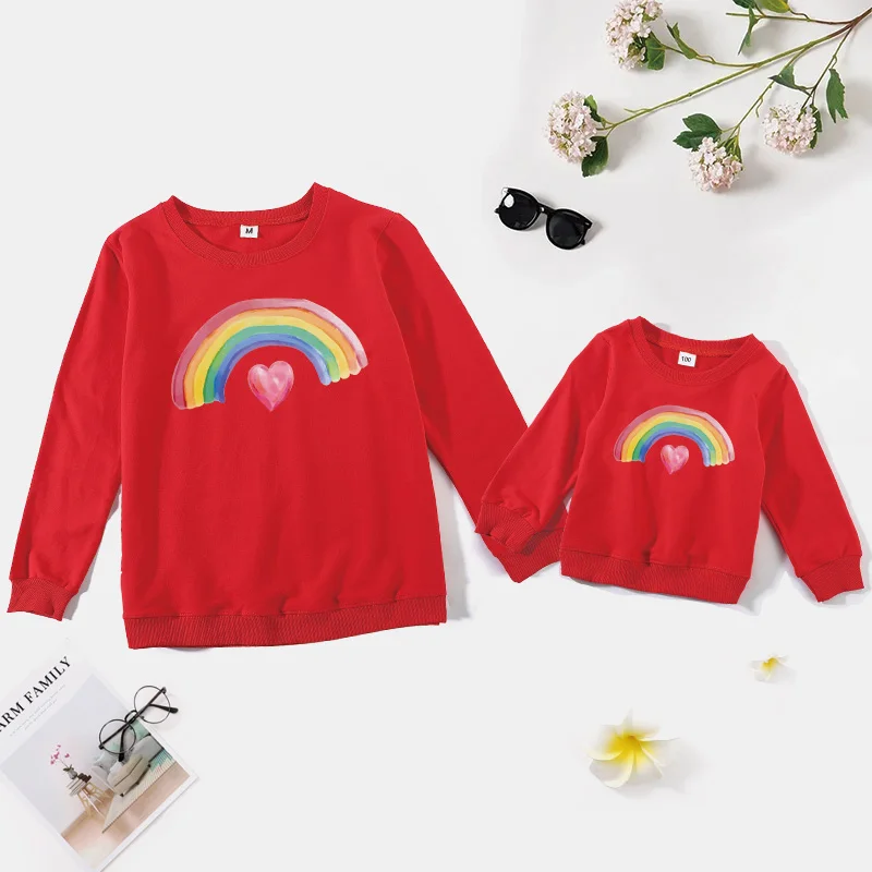 Autumn Mother Daughter Son Sweatshirt Cute Family Matching Clothes Mommy and Me Sweaters Clothes Outfits Look Boys Girl Mom Tops
