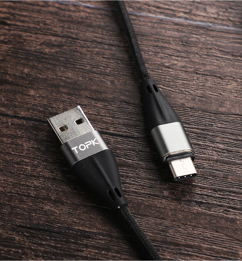 Магнитный кабель TOPK 3A для быстрой зарядки, кабель Micro USB для мобильного телефона и кабель usb type-C для iPhone, samsung, Xiaomi, huawei, htc, LG