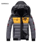 Зимняя Мужская бархатная парка, пальто с меховым воротником и капюшоном, бархатная Толстая теплая парка, пальто, куртка с несколькими карманами, Повседневная парка для мужчин