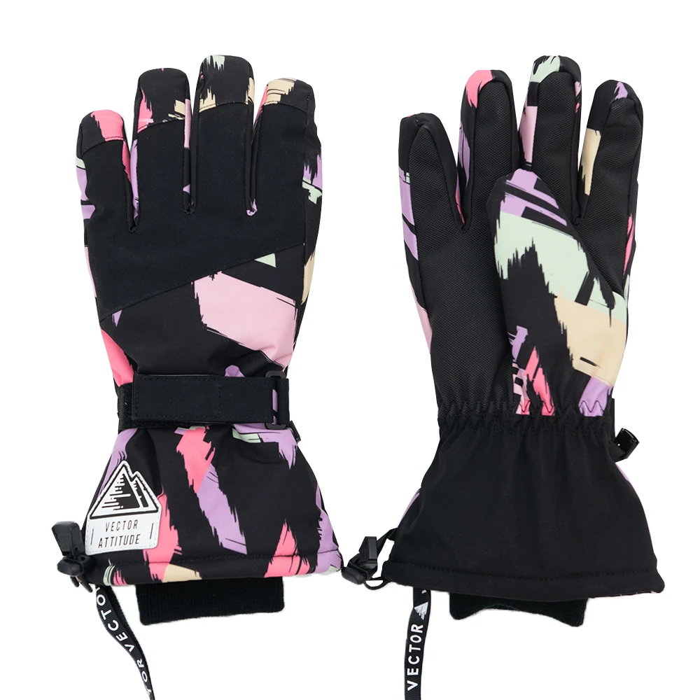 Векторные лыжные перчатки женские теплые зимние водонепроницаемые для