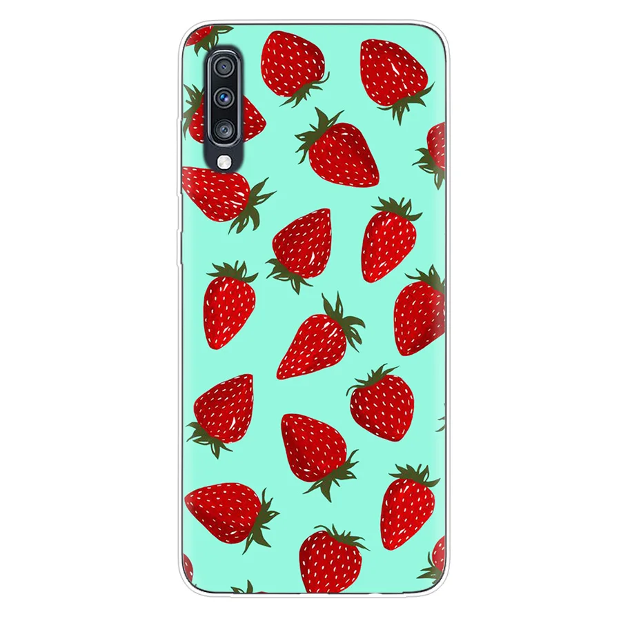 

Strawberry Soft Case For Samsung A70 A50 A71 A10 S10 Plus A51 S21 Ultra A20 A20E S20 FE S7 Edge S8 S9 S10E Note 20 Back Cover Fu