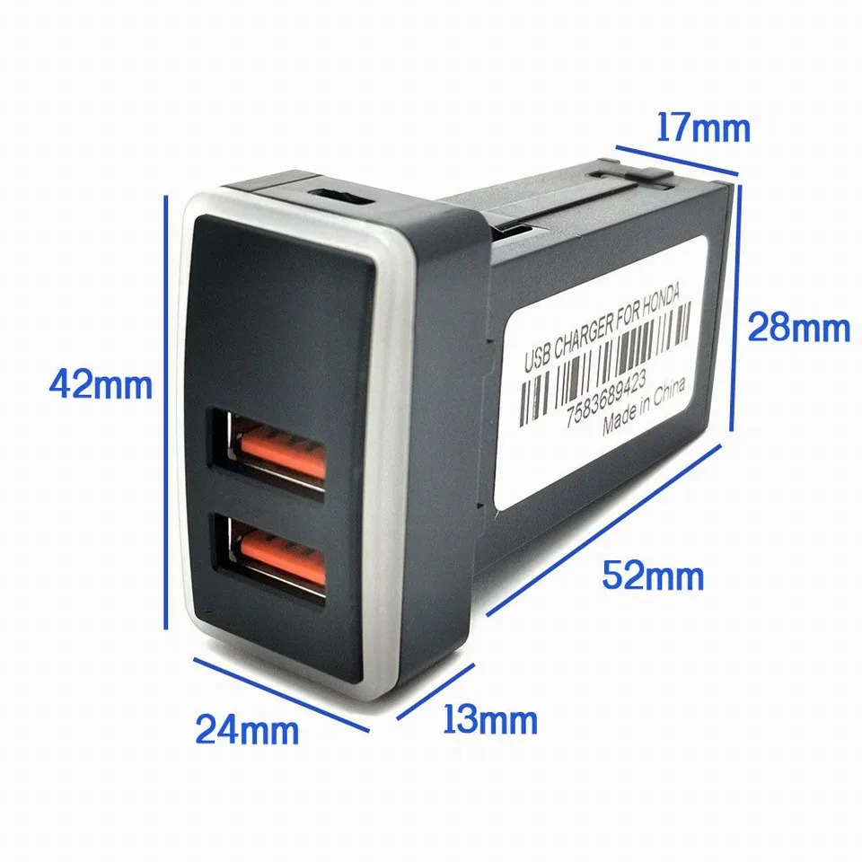 Автомобильное зарядное устройство Chelink 12 В с двумя USB-портами QC3.0 светодиодный