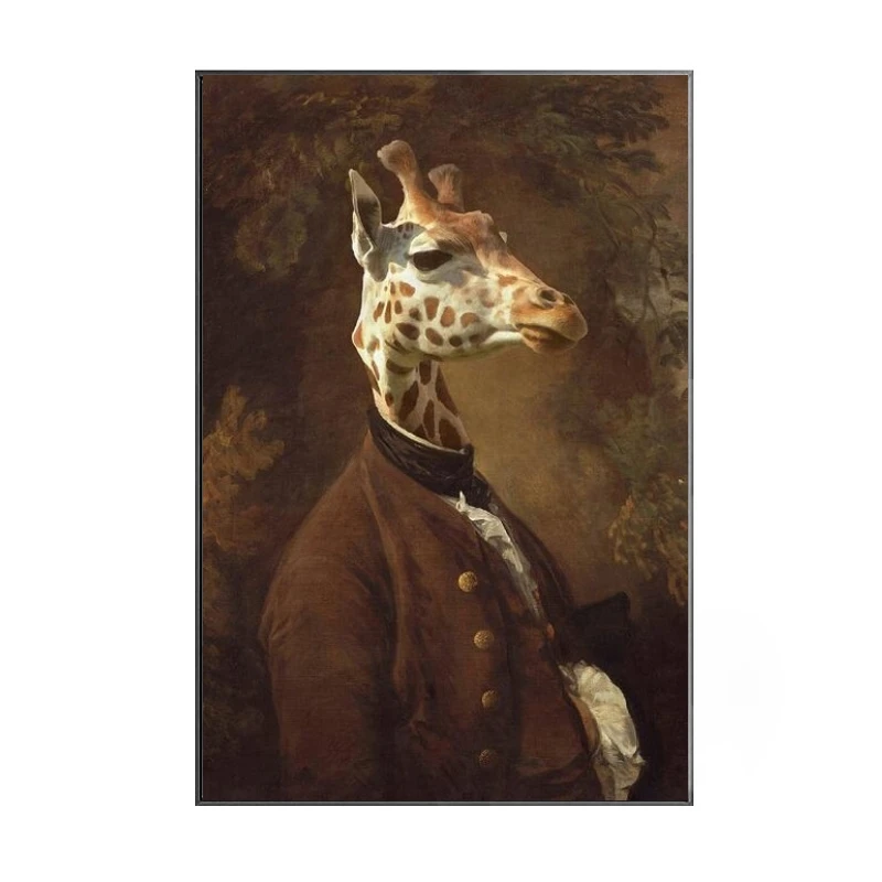 

Portrait of Mr. Giraffe Classical Canvas Paintings On the Wall Art Posters and Prints Gentle Animals Canvas Art Wall Pictures