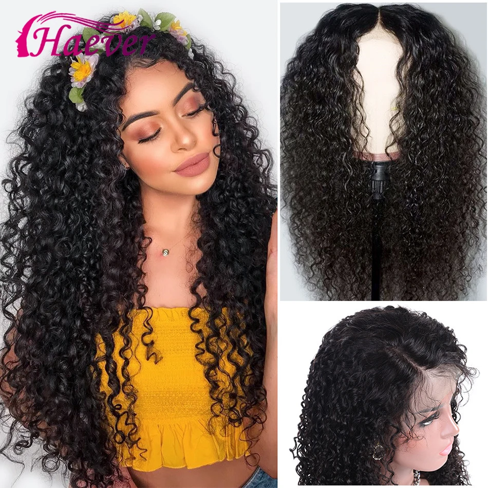 

Haever Lace Frontal Wig Deep Wave 13x4 Human Hair Closure Wigs For Black Women Natural PrePlucked Peruvian Remy 150% Virgin Hair