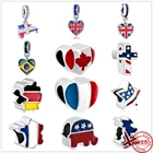 Новые искусственные серебряные французские и бразильские подвески, бусины-подвески, подходят для оригинальных браслетов Pandora, ювелирные изделия для рукоделия, подарки