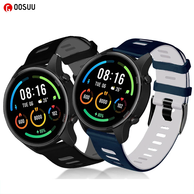 

for Samsung Galaxy watch active2 Silicone Band Double Side Color Belt Adjustable Watch Strap Watch Universal 20mm 22mm Wristband