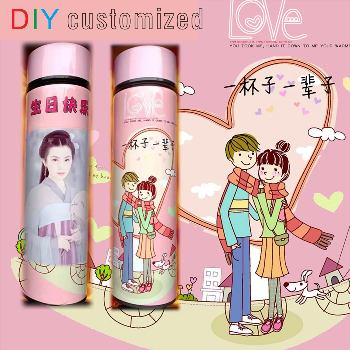 Умная Вакуумная чашка с дисплеем температуры воды светодиодный термос