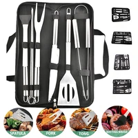 bbq grill tools set stainless steel spatula fork basting brush tongs barbecue grilling utensil accessories cooking tools kit