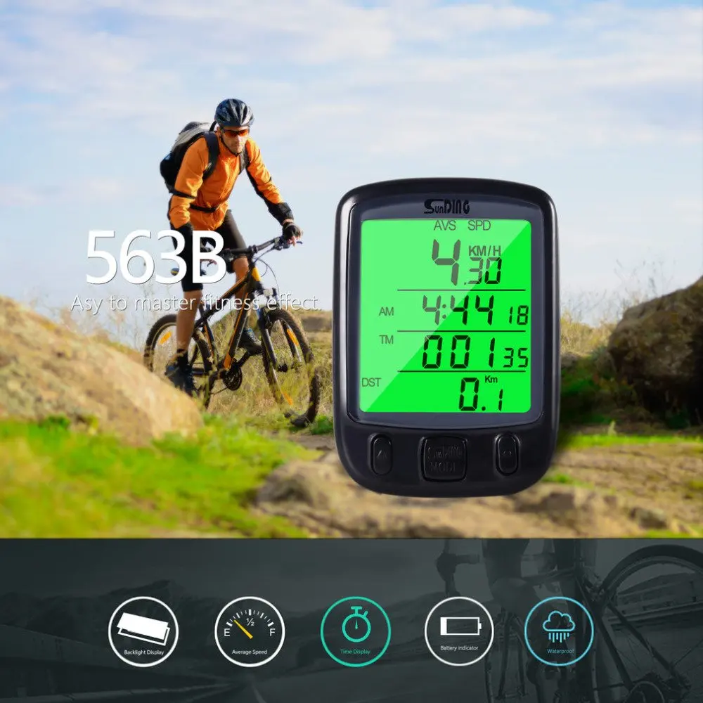 

Bicycle Computer Waterproof Digital LCD Cycle Bike Computer Stopwatch Wire Odometer Speedometer Cycling 6.68