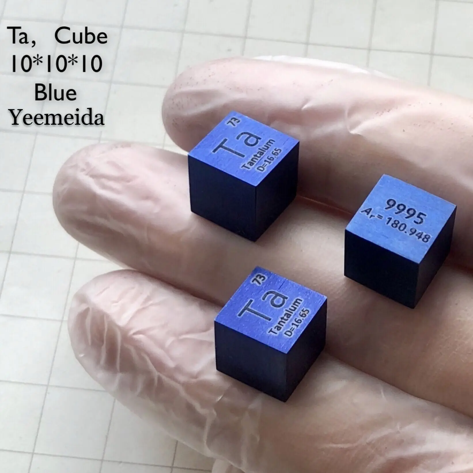 Кубик плотности 10 мм танталового металла 99.95% чистый для коллекции элементов 1 шт.