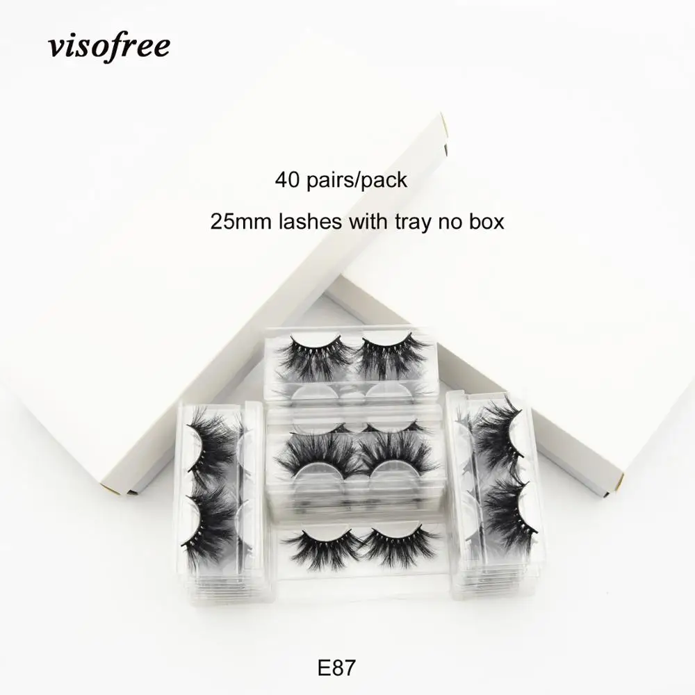 

Visofree 40 пар/упак. 25 мм накладные ресницы 3D норковые ресницы Удлиненные Мягкие Длинные Ресницы полный крест оптовая продажа ресницы оптом мак...