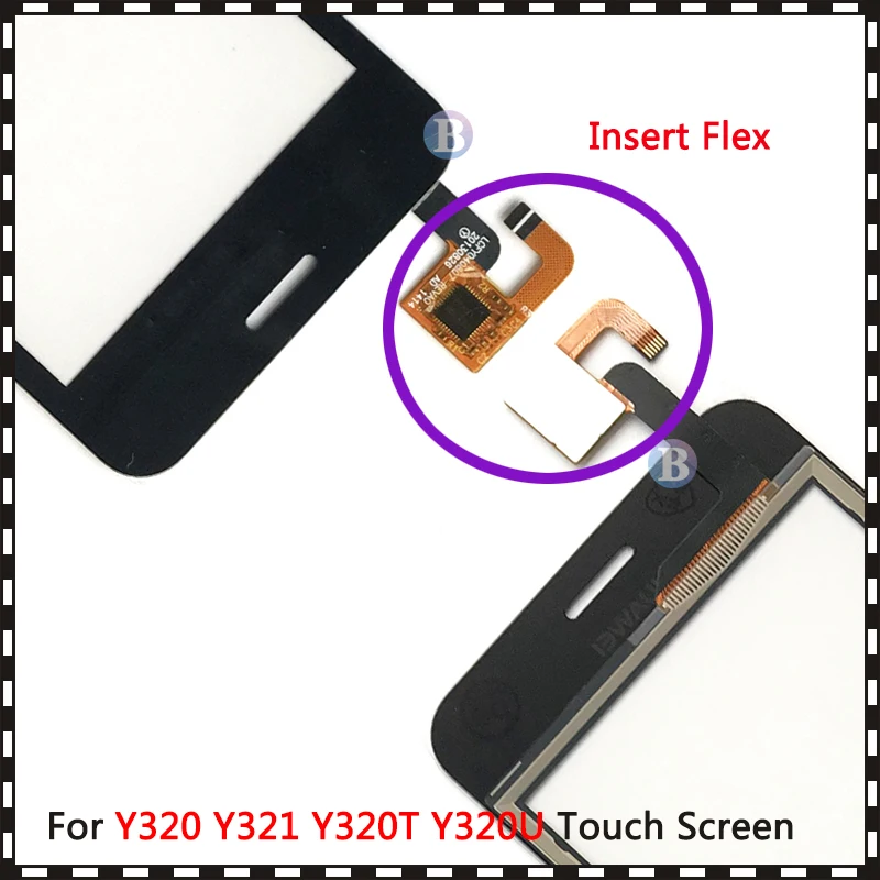 

High Quality 4.0" For Huawei Y320 Y321 Y320T Y320U Y320C Touch Screen Digitizer Sensor Outer Glass Lens Panel+Tracking Code